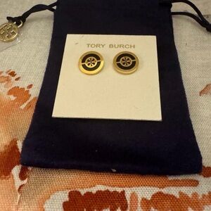 Tory Burch Split Circle Enamel Stud Earrings
